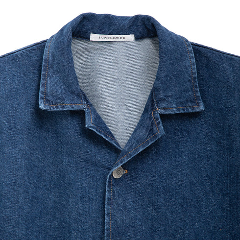 Hello Sunflower Loose Shirt Rinse Blue 737 5090 Degli Uberti